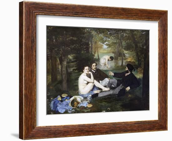 Luncheon on the Grass (Le Déjeuner Sur L'herbe) by ‰Douard Manet-Édouard Manet-Framed Giclee Print