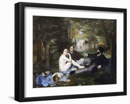 Luncheon on the Grass (Le Déjeuner Sur L'herbe) by ‰Douard Manet-Édouard Manet-Framed Giclee Print