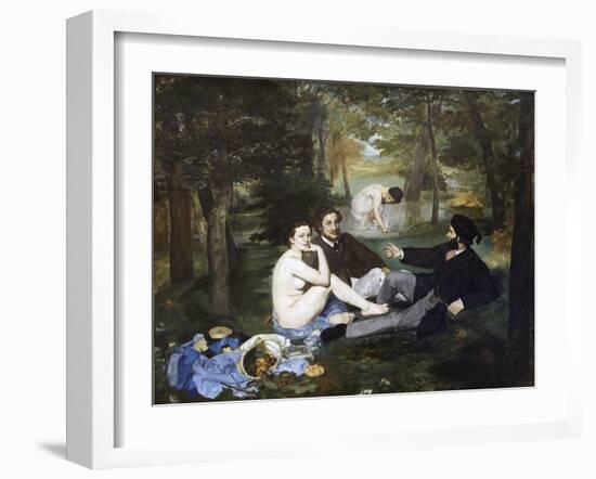 Luncheon on the Grass (Le Déjeuner Sur L'herbe) by ‰Douard Manet-Édouard Manet-Framed Giclee Print