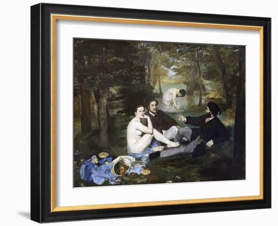 Luncheon on the Grass (Le Déjeuner Sur L'herbe) by ‰Douard Manet-Édouard Manet-Framed Giclee Print