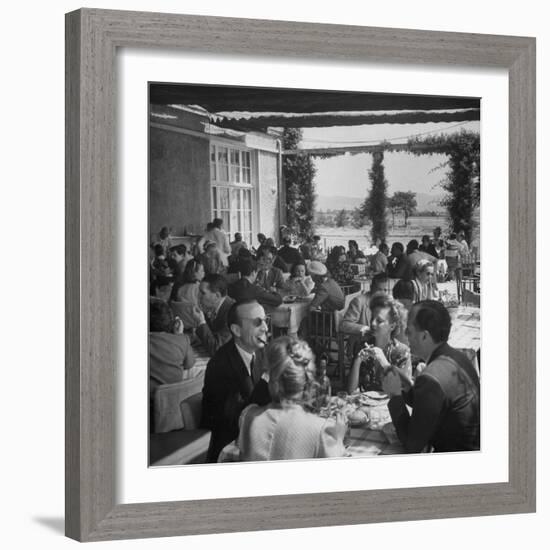 Luncheon on the Terrace at the Exclusive Golf Club Outside Rome-Alfred Eisenstaedt-Framed Photographic Print