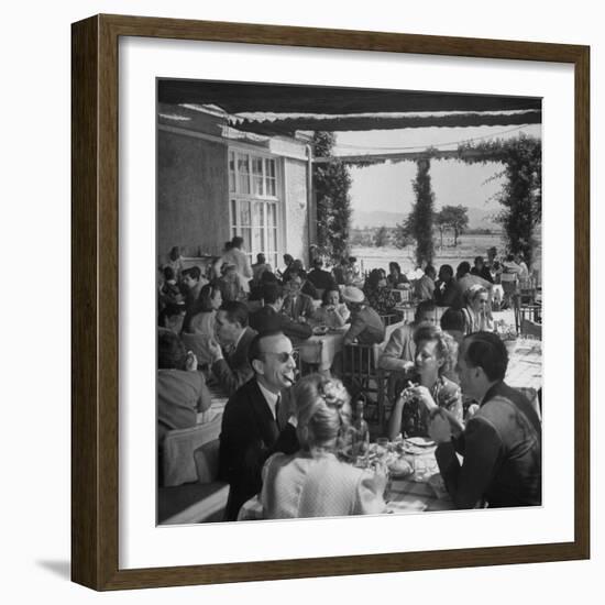 Luncheon on the Terrace at the Exclusive Golf Club Outside Rome-Alfred Eisenstaedt-Framed Photographic Print