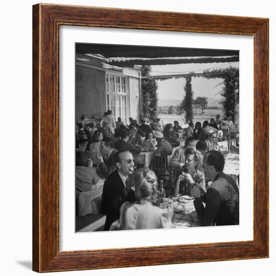 Luncheon on the Terrace at the Exclusive Golf Club Outside Rome-Alfred Eisenstaedt-Framed Photographic Print