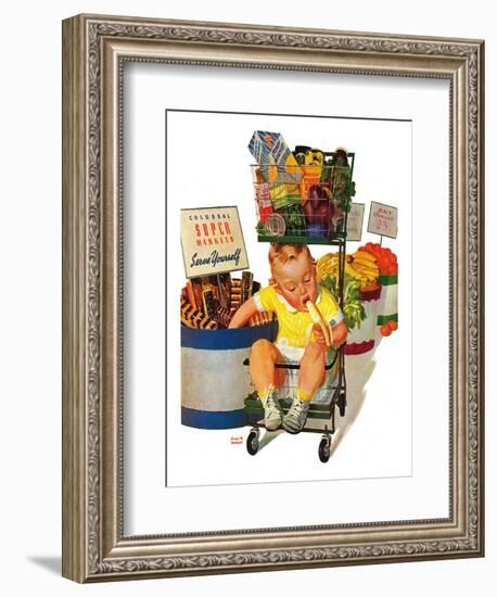 "Lunchtime at the Grocery," August 31, 1940-Albert W. Hampson-Framed Giclee Print