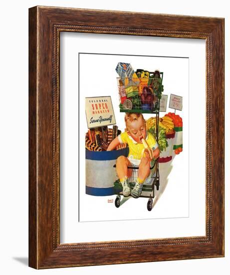 "Lunchtime at the Grocery," August 31, 1940-Albert W. Hampson-Framed Giclee Print