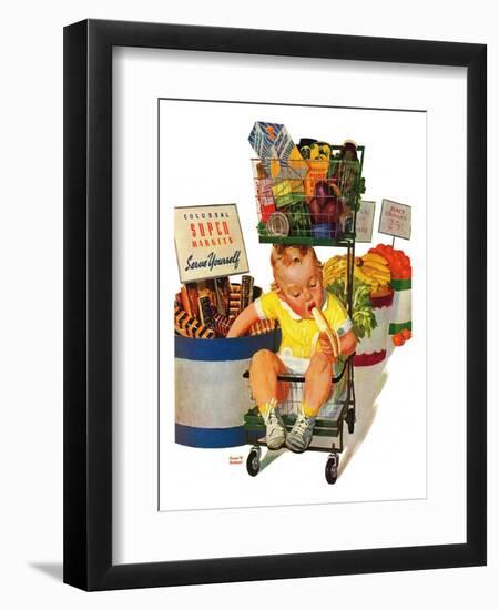 "Lunchtime at the Grocery," August 31, 1940-Albert W. Hampson-Framed Giclee Print