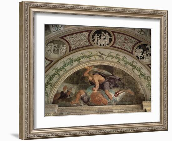 Lunette Showing David and Goliath-Giulio Romano-Framed Giclee Print