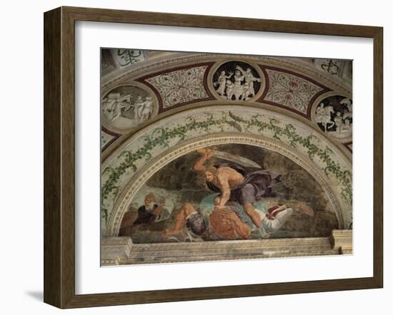 Lunette Showing David and Goliath-Giulio Romano-Framed Giclee Print