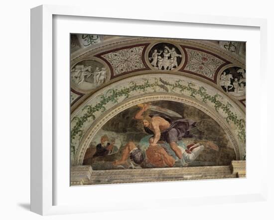 Lunette Showing David and Goliath-Giulio Romano-Framed Giclee Print