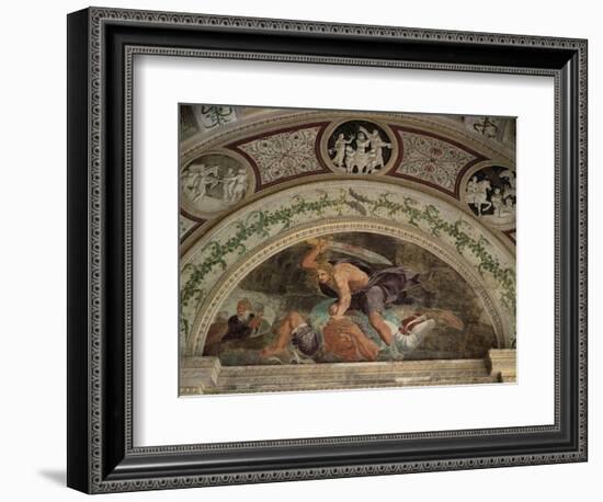 Lunette Showing David and Goliath-Giulio Romano-Framed Giclee Print