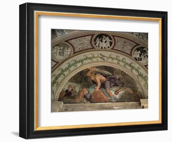 Lunette Showing David and Goliath-Giulio Romano-Framed Giclee Print