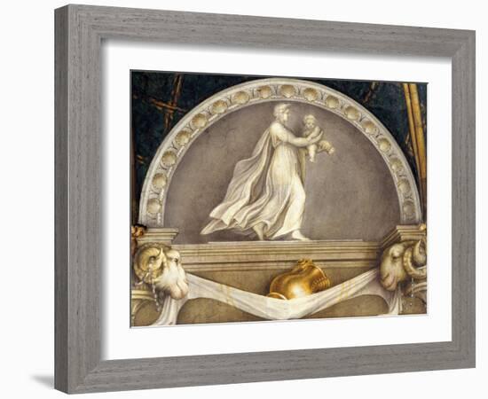 Lunette with Leucothea and the Young Bacchus-Correggio-Framed Giclee Print