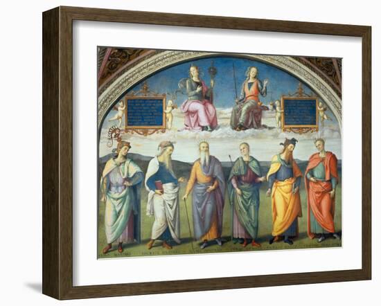 Lunette with Power and Justice-Pietro Perugino-Framed Giclee Print