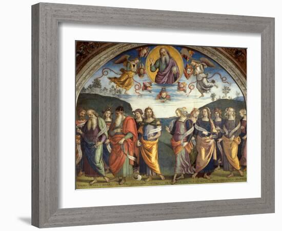 Lunette with Sibyls and Prophets-Pietro Perugino-Framed Giclee Print