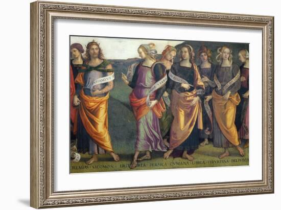 Lunette with Sibyls and Prophets-Pietro Perugino-Framed Giclee Print