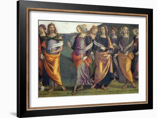 Lunette with Sibyls and Prophets-Pietro Perugino-Framed Giclee Print