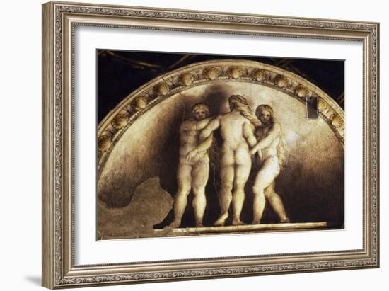 Lunette with the Three Graces-null-Framed Giclee Print