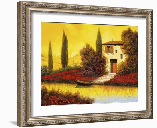 Lungo il Flume Tra I Papaveri-Guido Borelli-Framed Giclee Print