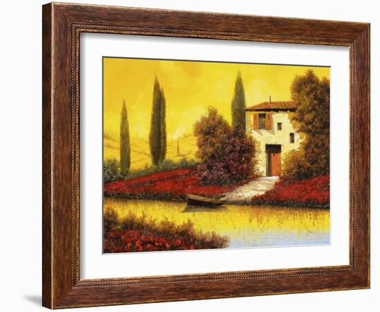 Lungo il Flume Tra I Papaveri-Guido Borelli-Framed Giclee Print