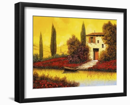 Lungo il Flume Tra I Papaveri-Guido Borelli-Framed Giclee Print