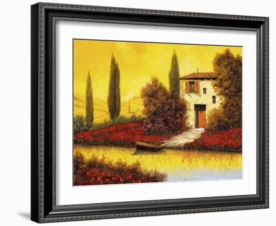 Lungo il Flume Tra I Papaveri-Guido Borelli-Framed Giclee Print