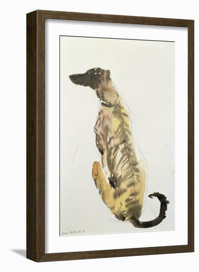 Lurcher Sitting, 1988-Lucy Willis-Framed Giclee Print