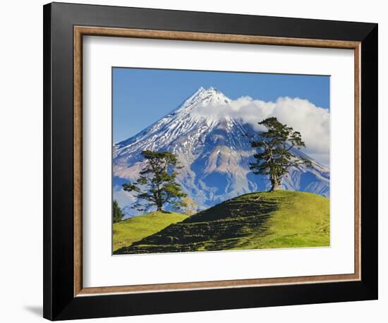 Lush hills in front of Mount Egmont-Jami Tarris-Framed Photographic Print