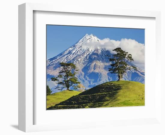 Lush hills in front of Mount Egmont-Jami Tarris-Framed Photographic Print