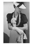 Vogue - April 1936 - Woman Holding Small Bouquet-Lusha Nelson-Premium Photographic Print