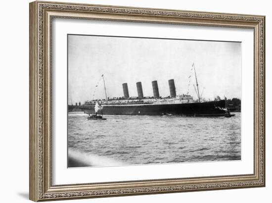 Lusitania Maiden Voyage Photograph - New York, NY-Lantern Press-Framed Art Print