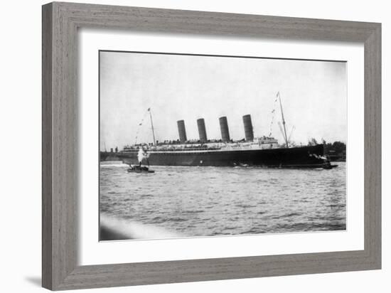 Lusitania Maiden Voyage Photograph - New York, NY-Lantern Press-Framed Art Print