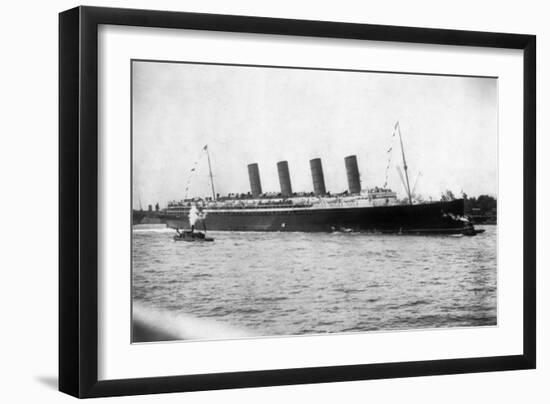 Lusitania Maiden Voyage Photograph - New York, NY-Lantern Press-Framed Art Print