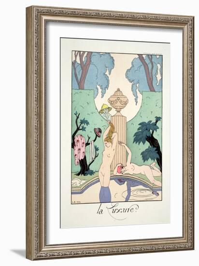 Lust, from 'Falbalas and Fanfreluches, Almanach des Modes Présentes, Passées et Futures', 1925-Georges Barbier-Framed Giclee Print