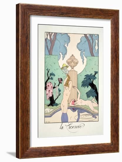 Lust, from 'Falbalas and Fanfreluches, Almanach des Modes Présentes, Passées et Futures', 1925-Georges Barbier-Framed Giclee Print