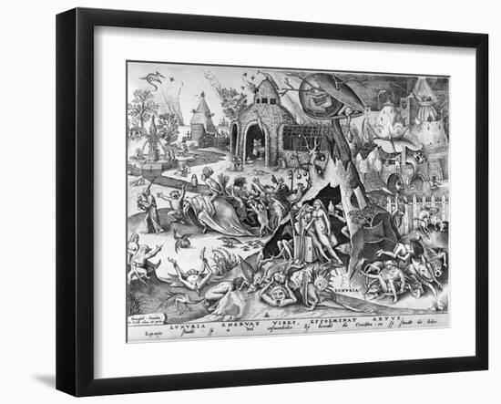 Lust, from the Seven Deadly Sins, Engraved by Pieter Ven Der Heyden, 1558-Pieter Bruegel the Elder-Framed Giclee Print