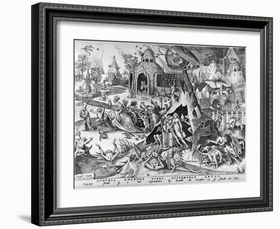 Lust, from the Seven Deadly Sins, Engraved by Pieter Ven Der Heyden, 1558-Pieter Bruegel the Elder-Framed Giclee Print