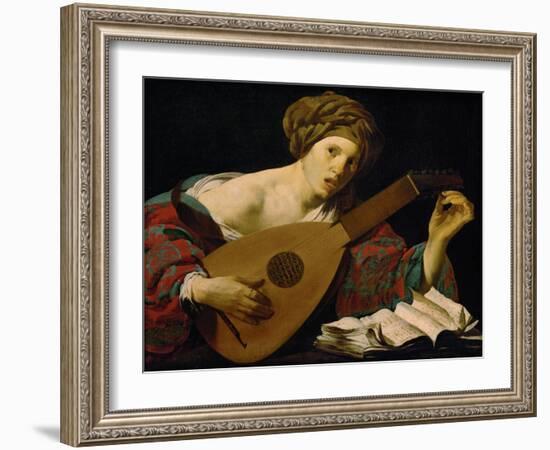 Lute player, 1624-1626-Hendrick Terbrugghen-Framed Giclee Print