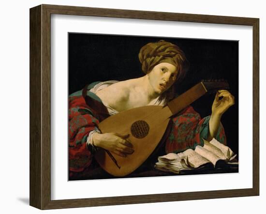 Lute player, 1624-1626-Hendrick Terbrugghen-Framed Giclee Print