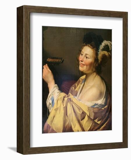 Lute Player, 1624-Gerrit van Honthorst-Framed Giclee Print