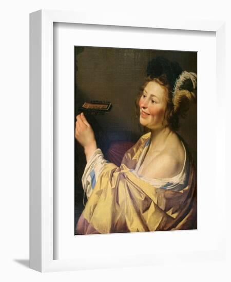 Lute Player, 1624-Gerrit van Honthorst-Framed Giclee Print