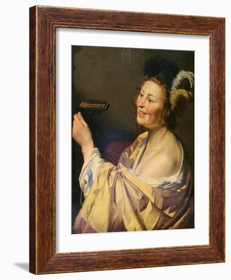 Lute Player, 1624-Gerrit van Honthorst-Framed Giclee Print