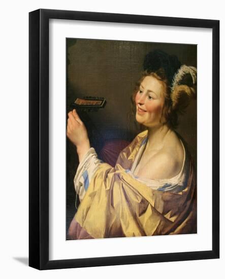 Lute Player, 1624-Gerrit van Honthorst-Framed Giclee Print