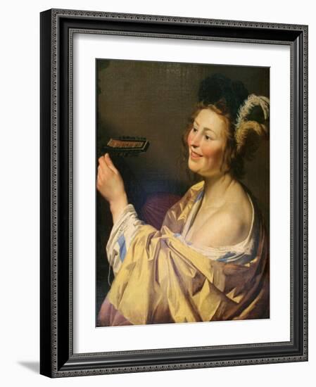 Lute Player, 1624-Gerrit van Honthorst-Framed Giclee Print