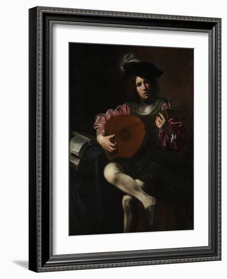 Lute Player, c.1625-26-Valentin de Boulogne-Framed Giclee Print