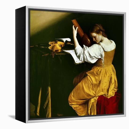 Lute Player, C. 1626-Orazio Gentileschi-Framed Premier Image Canvas