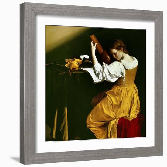 Lute Player, C. 1626-Orazio Gentileschi-Framed Giclee Print