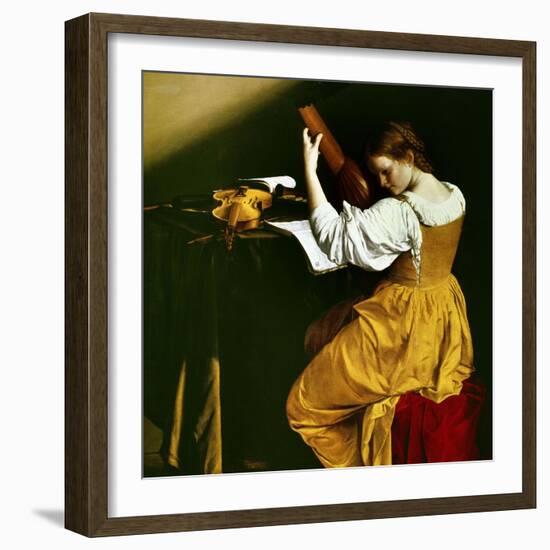 Lute Player, C. 1626-Orazio Gentileschi-Framed Giclee Print