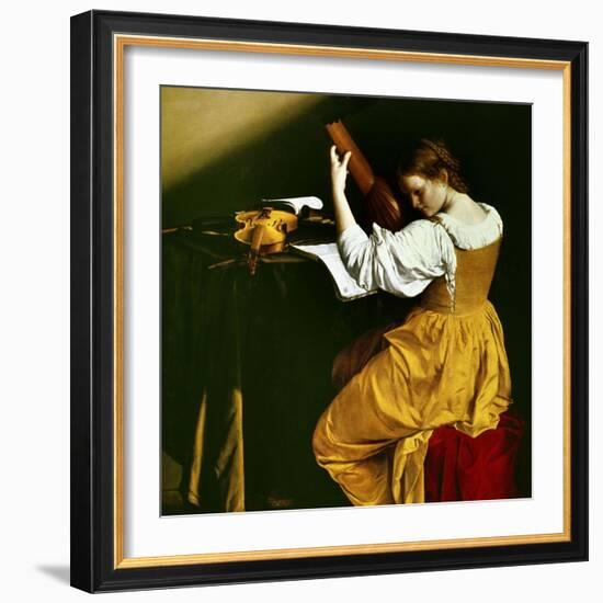 Lute Player, C. 1626-Orazio Gentileschi-Framed Giclee Print