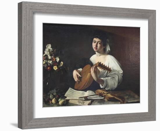 Lute-Player, C1595-Caravaggio-Framed Giclee Print