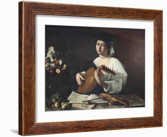 Lute-Player, C1595-Caravaggio-Framed Giclee Print